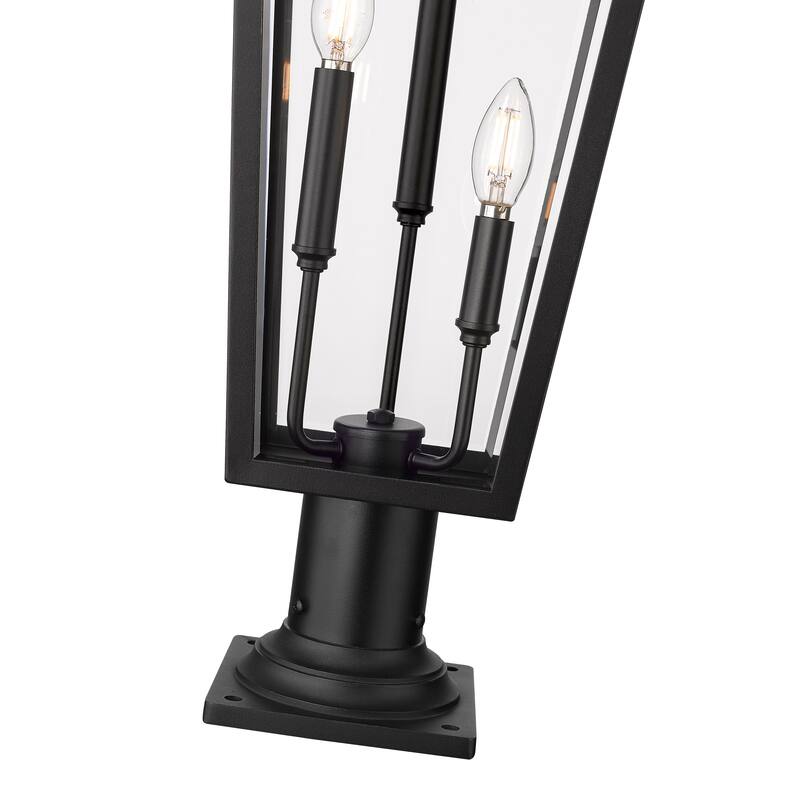 Gannon 3 Light Outdoor Pier Mounted Fixture in Black