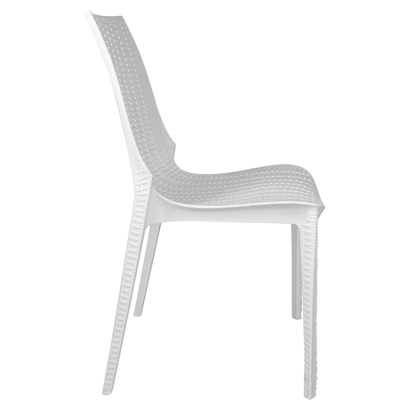 Kent Modern Rattan-Style Stackable Lightweight Dining Chair for Patio and Garden