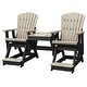 preview thumbnail 2 of 6, OS Home and Office Model Double Balcony Height Glider with Center Table in Light Gray and Black