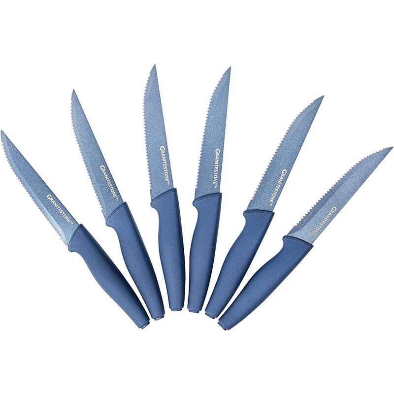 Granitestone NutriBlade Green 6 Piece Nonstick Serrated Steak Knife Set