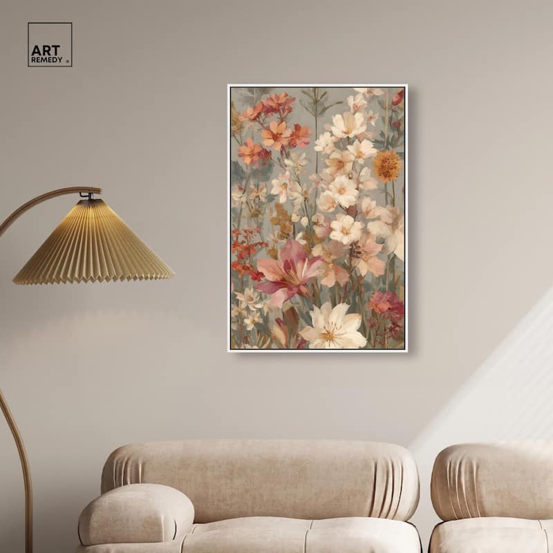Soft Cream Wilds Canvas by Art Remedy