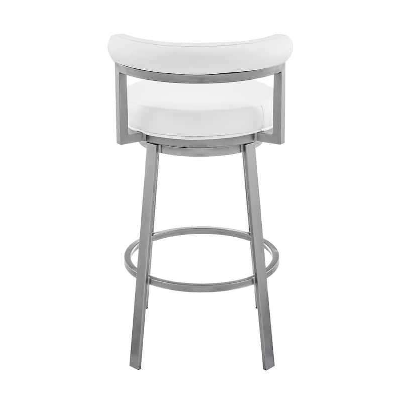 Neura Modern Swivel Counter/Bar Stool in Faux Leather and Metal