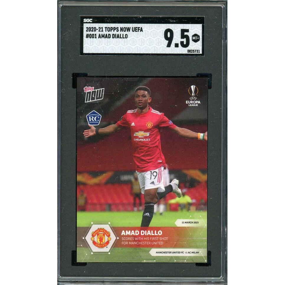 Amad Diallo 2020-21 Topps Now UEFA Soccer Rookie Card RC #001 Graded SGC 9.5 MINT - 8'6" x 11'6"