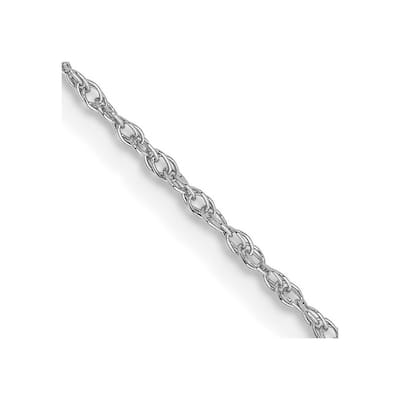 Curata 14k White Gold Solid 0.8mm Polished Light Baby Rope Chain Necklace Options: 16 18 20 24