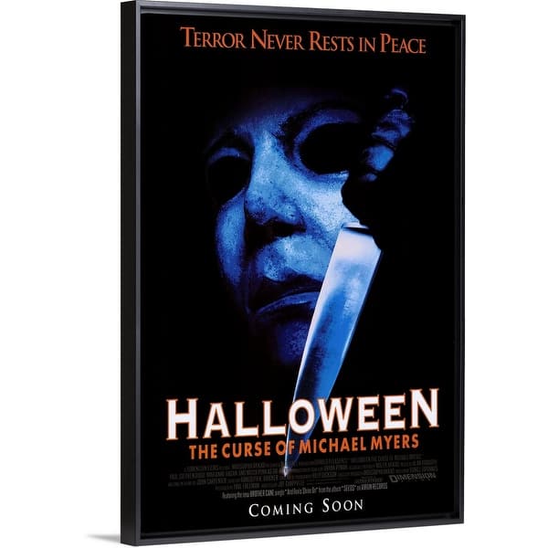 slide 2 of 9, "Halloween 6 The Curse of Michael Myers (1995)" Black Float Frame Canvas Art