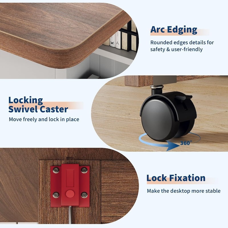 Folding Kitchen Dining Table with Drawer and Storage and Wheels for Kitchens, Apartments (Only Table)