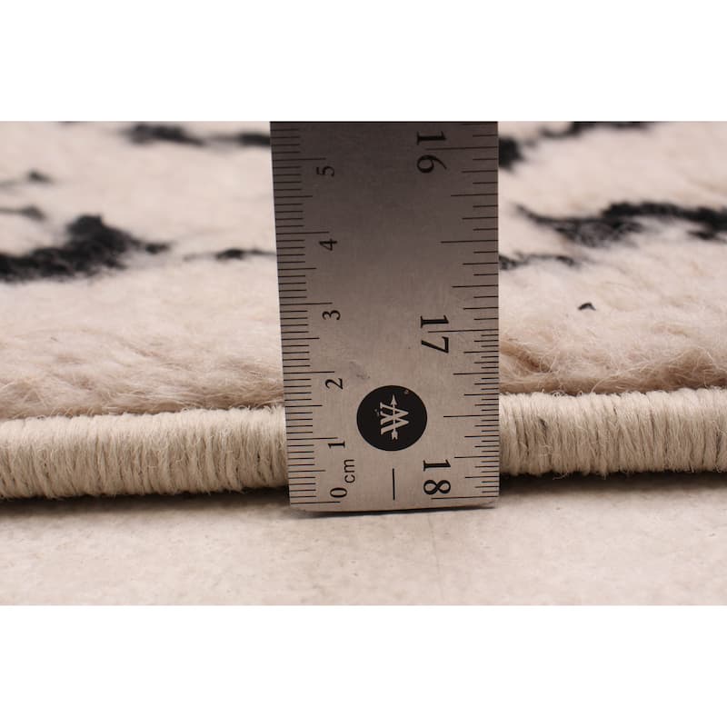 ECARPETGALLERY Hand-knotted Tangier Ivory Wool Rug - 2'6 x 7'9