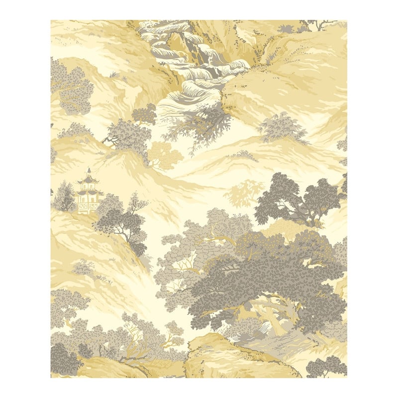 Crown Ordos Yellow Eastern Toile Wallpaper - 20.5 x 396 x 0.025