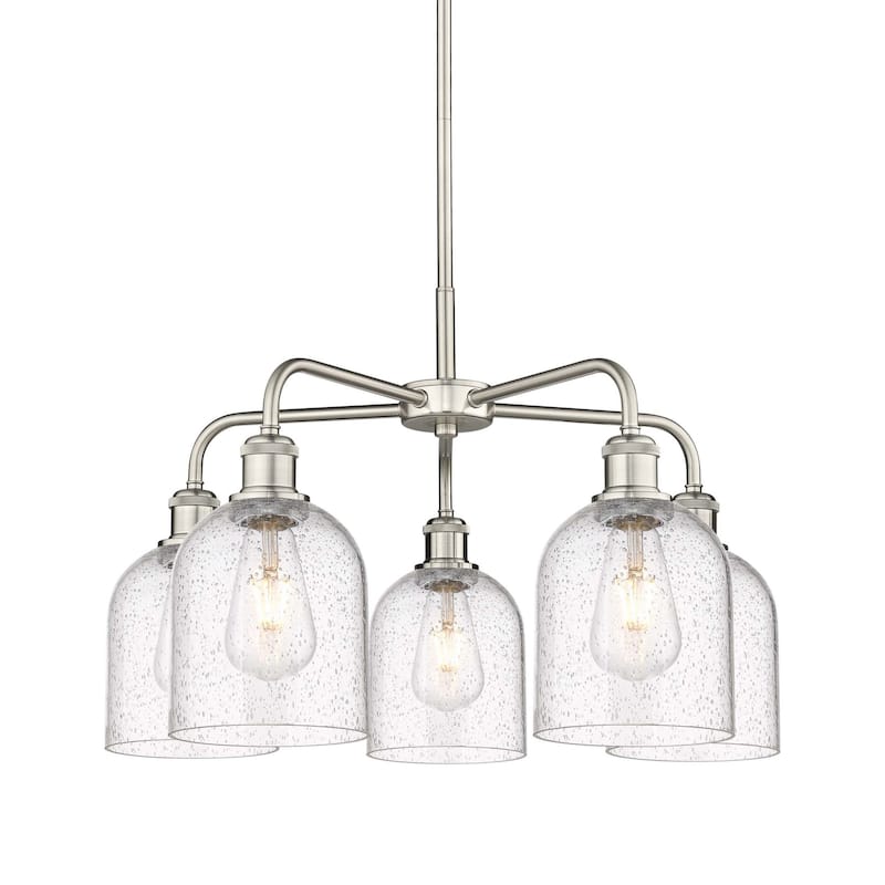 Innovations Lighting 516-5CR-15-24 Bella Chandelier Bella 5 Light 24" - Satin Nickel / Seedy
