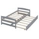 preview thumbnail 6 of 22, Twin Size Platform Bed with Twin Size Trundle, Solid Pine Wood + MDF Construction, Includes Headboard, Footboard, Grey