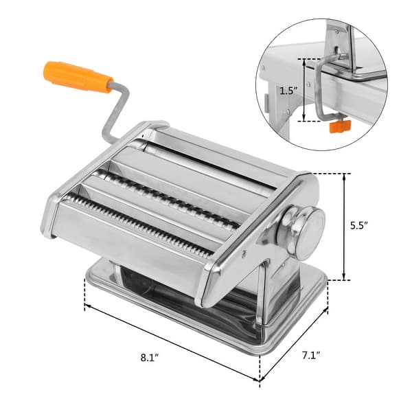 Stainless Steel Noodle Maker,Manual Pasta Machine Stainless Steel Pasta Maker Pasta Press Noodle Machine,Kitchen Aid Asseccories Pasta Tools, Size: 18