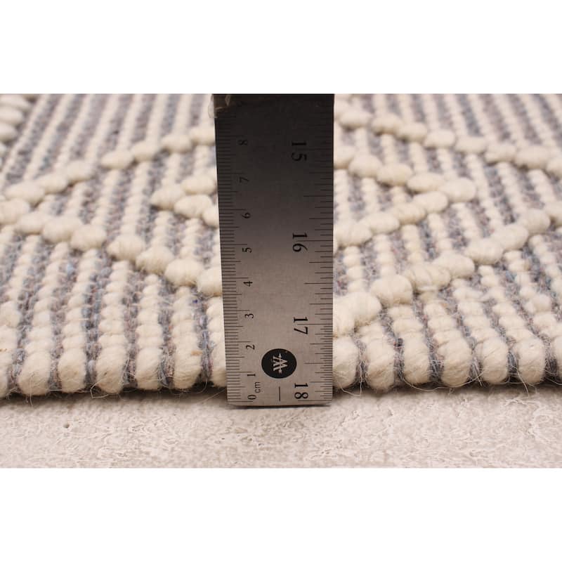 ECARPETGALLERY Braid weave Sienna Grey Wool Rug - 6'0 x 8'10