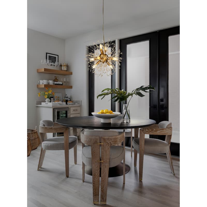 8-Lights Modern Decor Firework Crystal Chandelier Light Fixture Glam Pendant Lighting Bulb Include-OB