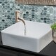 preview thumbnail 3 of 9, Highpoint Collection 15-inch Square Ceramic White Bathroom Vessel Sink