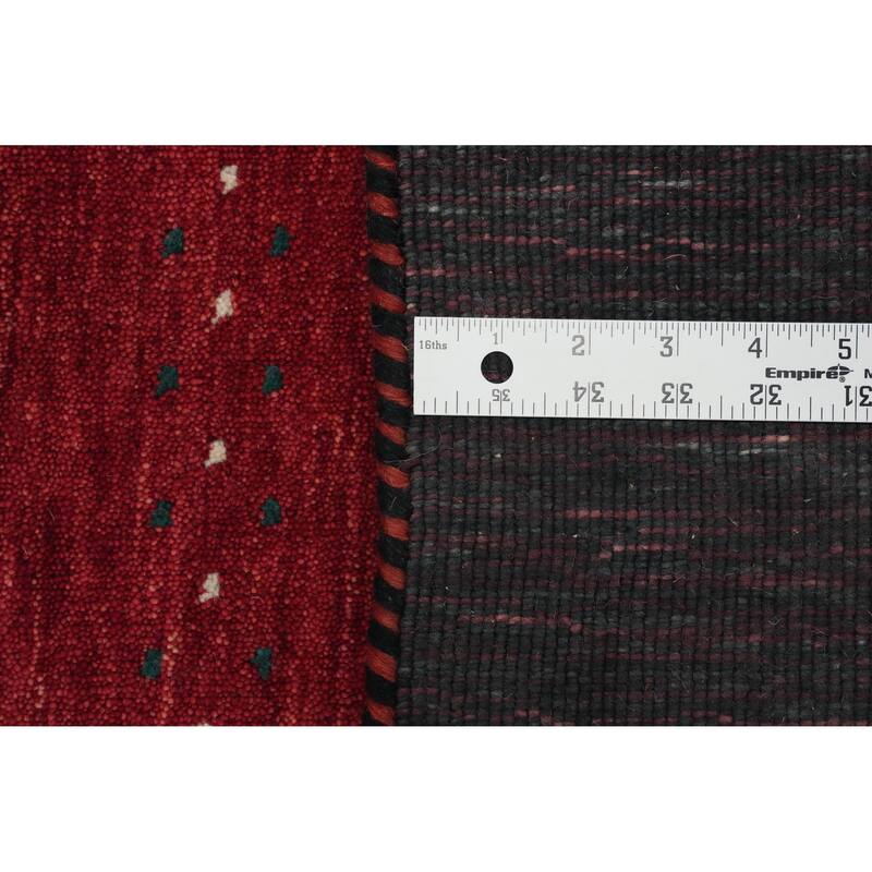 Hand Knotted Oriental 100% Wool Carpet Tribal Animal Pictorial Red Gabbeh Area Rug - 11' 7'' X 8' 2''