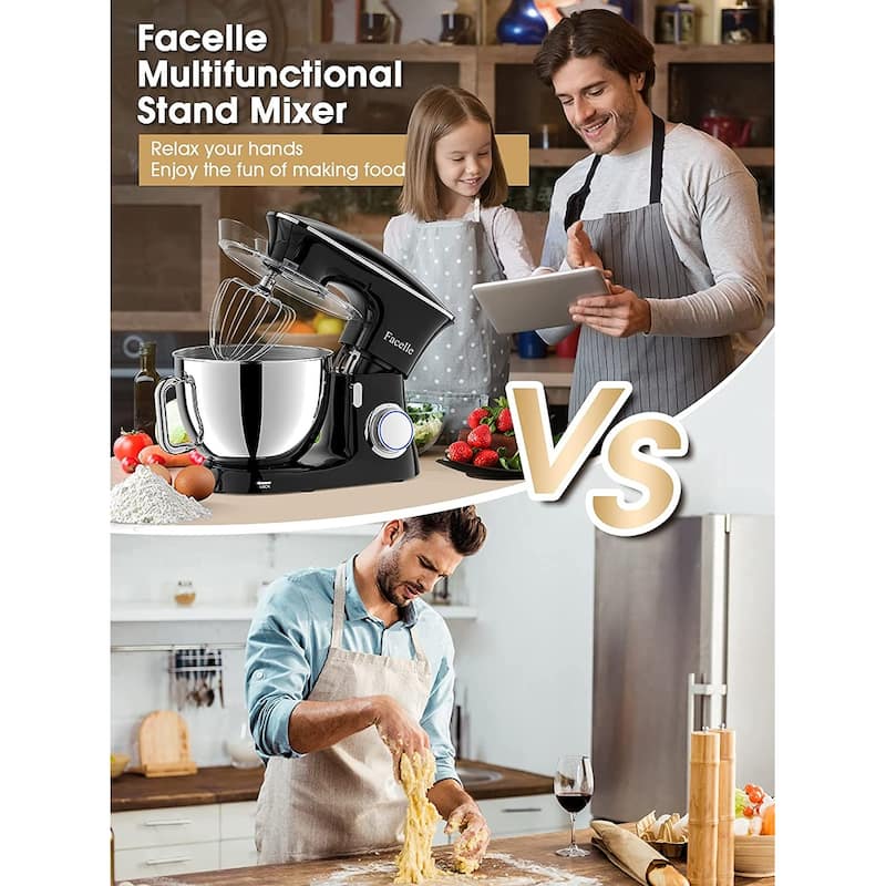 Stand Mixer, 8.5 Quart Electric Mixer, 660W 6Speed TiltHead Kitchen