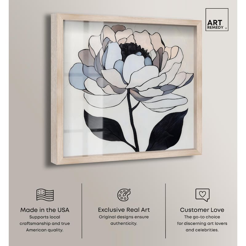 Gray Scale Flower II Shadowbox by Art Remedy