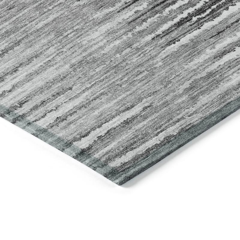 Machine Washable Indoor/ Outdoor Chantille Jagged Stripes Rug