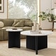 preview thumbnail 11 of 9, Marble-look Top Round Side Table Pedestal End Table