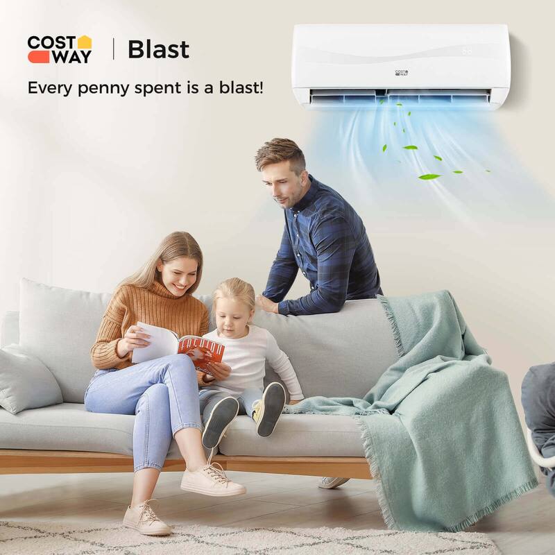 Costway 9000 BTU Mini Split Air Conditioner & Heater with 0.75 Ton - See Details - White