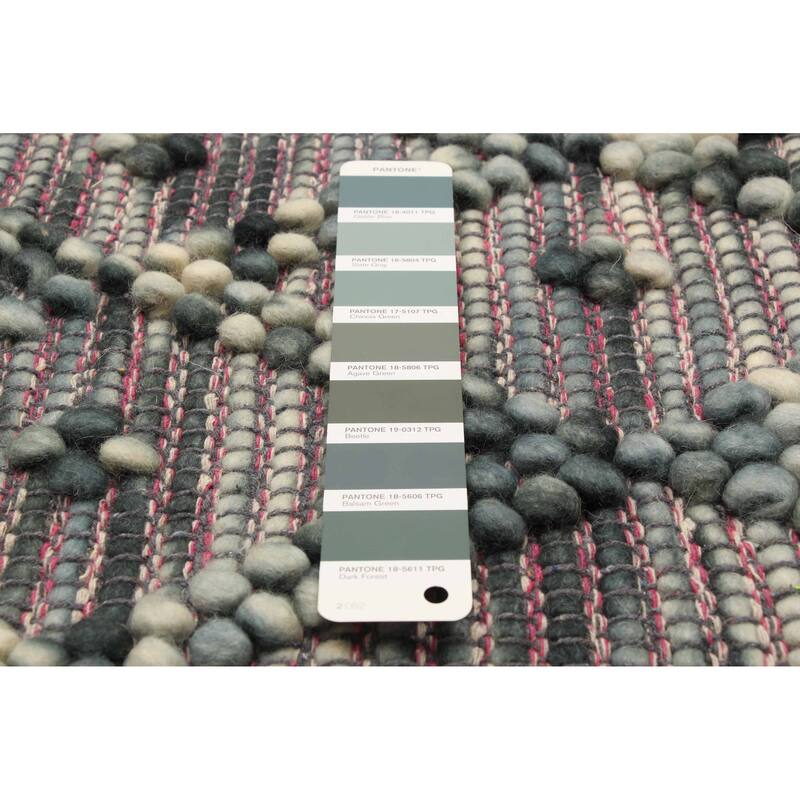 ECARPETGALLERY Braid weave Sienna Teal Wool Rug - 5'2 x 7'11