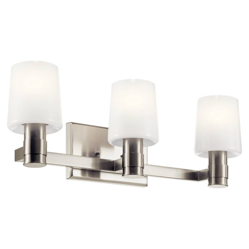 Adani 24 in. 3-Light Bathroom Vanity Light with Opal Glass - 24 in - Brushed Nickel
