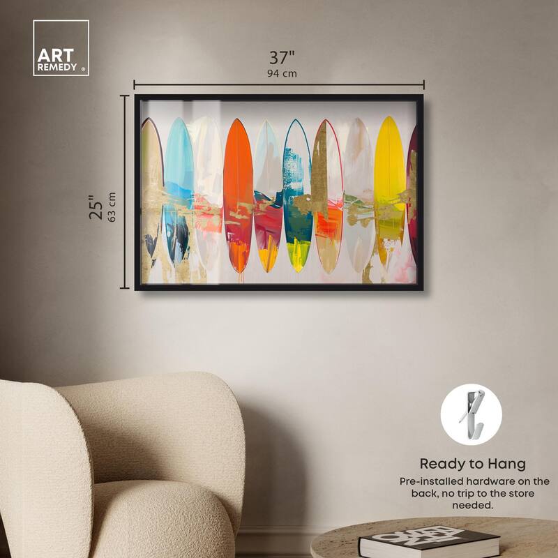 Surfboard Horizons II Shadowbox by Art Remedy