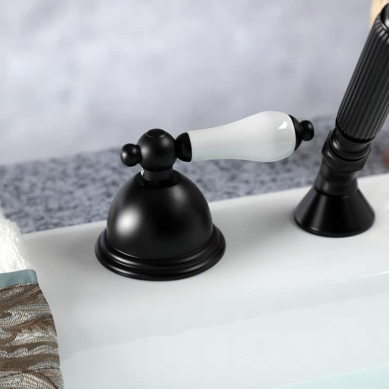 Vintage Deck Mount Hand Shower with Diverter for Roman Tub Faucet