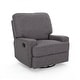 preview thumbnail 10 of 12, Crockett Traditional Glider Recliner with Swivel by Christopher Knight Home charcoal grey tweed + black