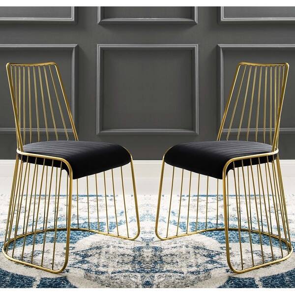 Contemporary Modern Design Brushed Gold and Velvet Dining Chair ...
