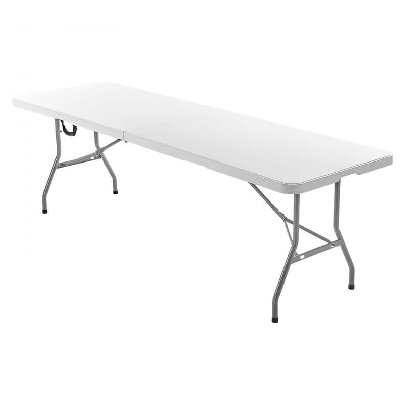 8FT Folding Camping Table Portable Picnic Desk with Handle for BBQ Tailgate and Outdoor Dining