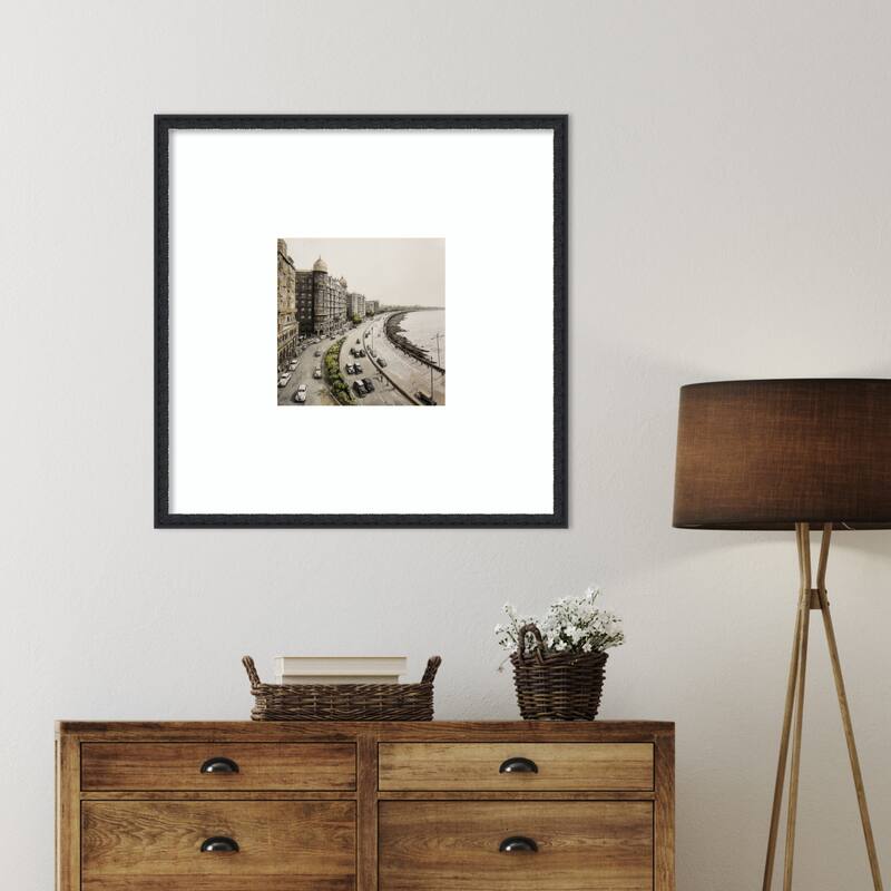 Mumbai Bombay No. 1 by Tradelink inhouse artist Wood Framed Wall Art Print - Bethany Black