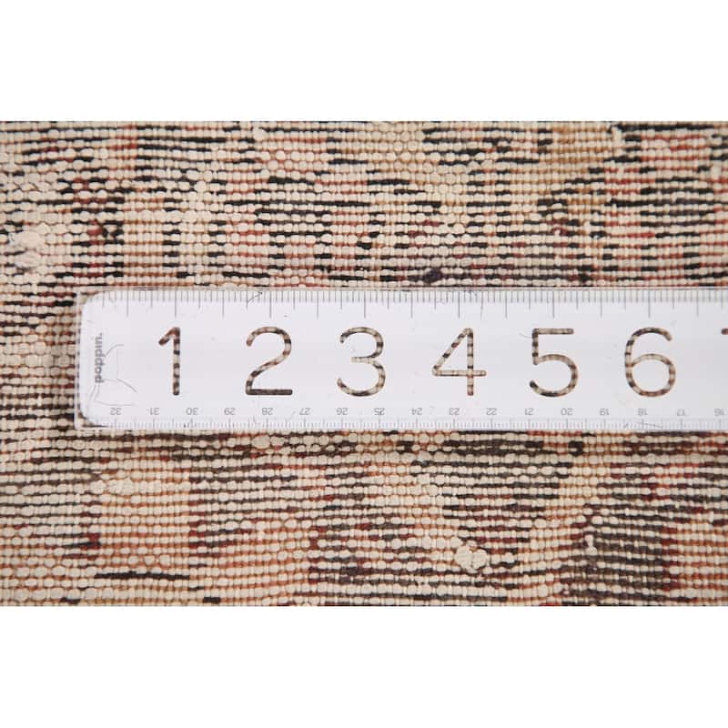 Hand Knotted Oriental 100% Wool Carpet Traditional Geometric Oranges & Rust Bakhtiari Area Rug - 4' 10'' X 3' 1''