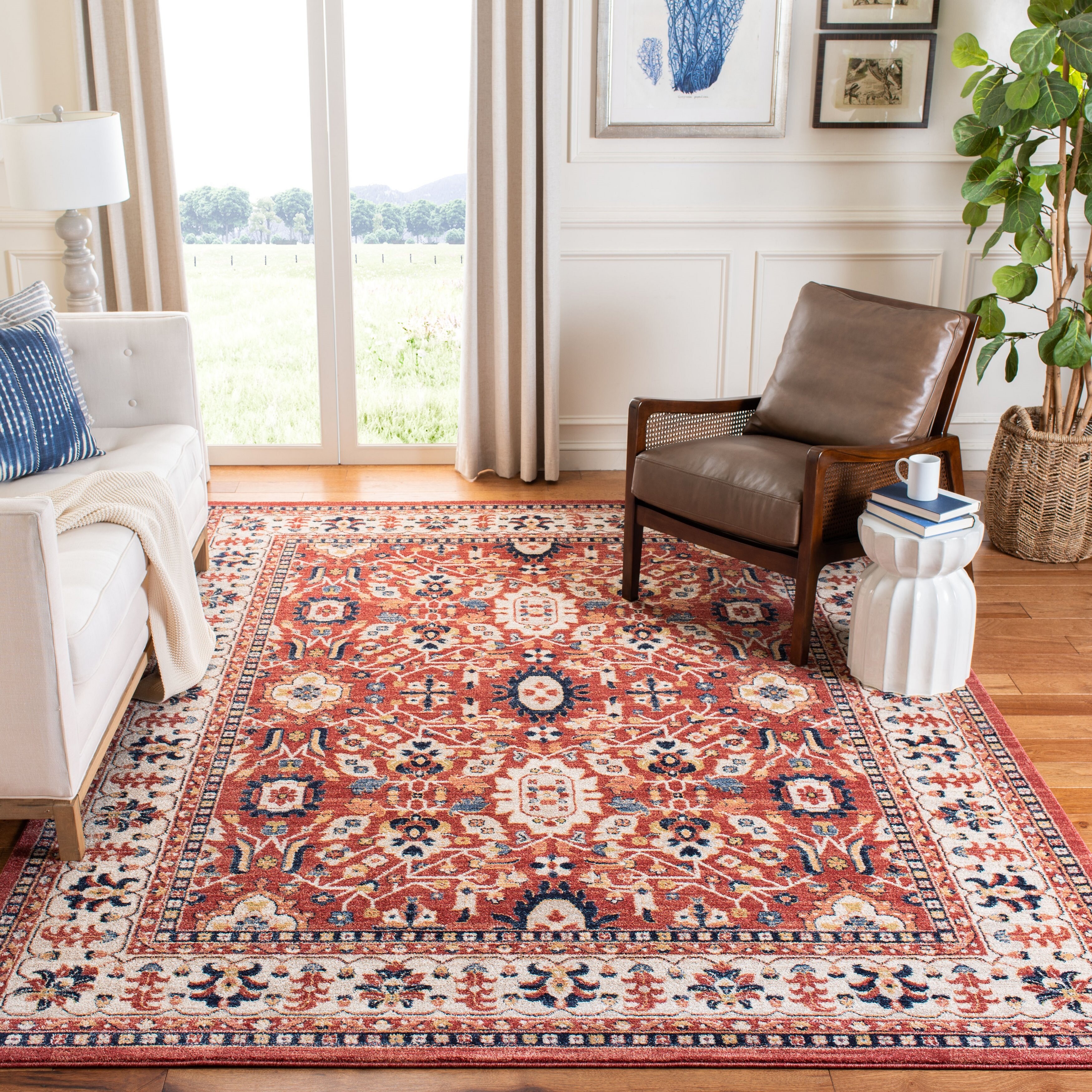 Shop Safavieh Charleston Vintage Oriental Ivory Red Rug On Sale