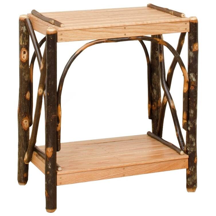 Hickory Log 2 Tier End Table