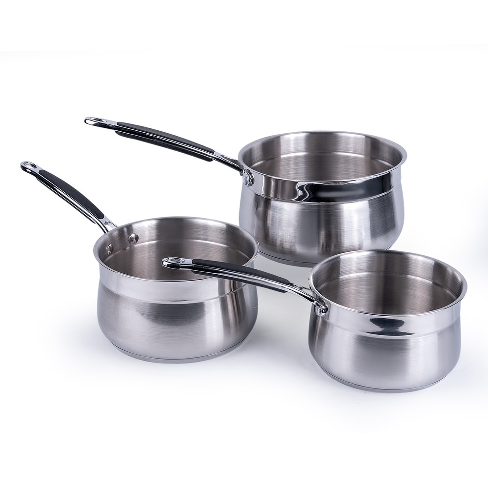Blue Jean Chef 6-Pc Tri-Ply Hammered Stainless Steel Cookware Set