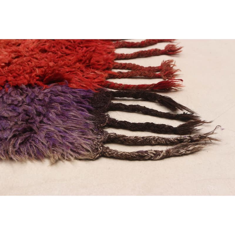 ECARPETGALLERY Hand-knotted Afghan Shiravan Red Wool Rug - 3'0 x 9'10
