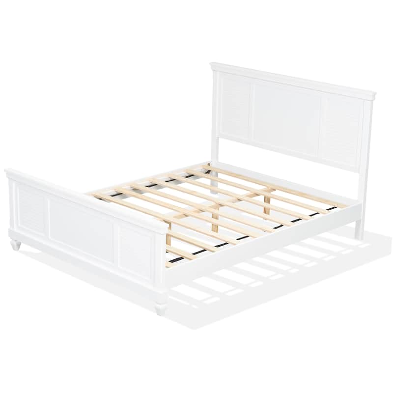 Christopher Knight Home - Elsa Elegant White Solid Wood Platform Bed with Farmhouse Style