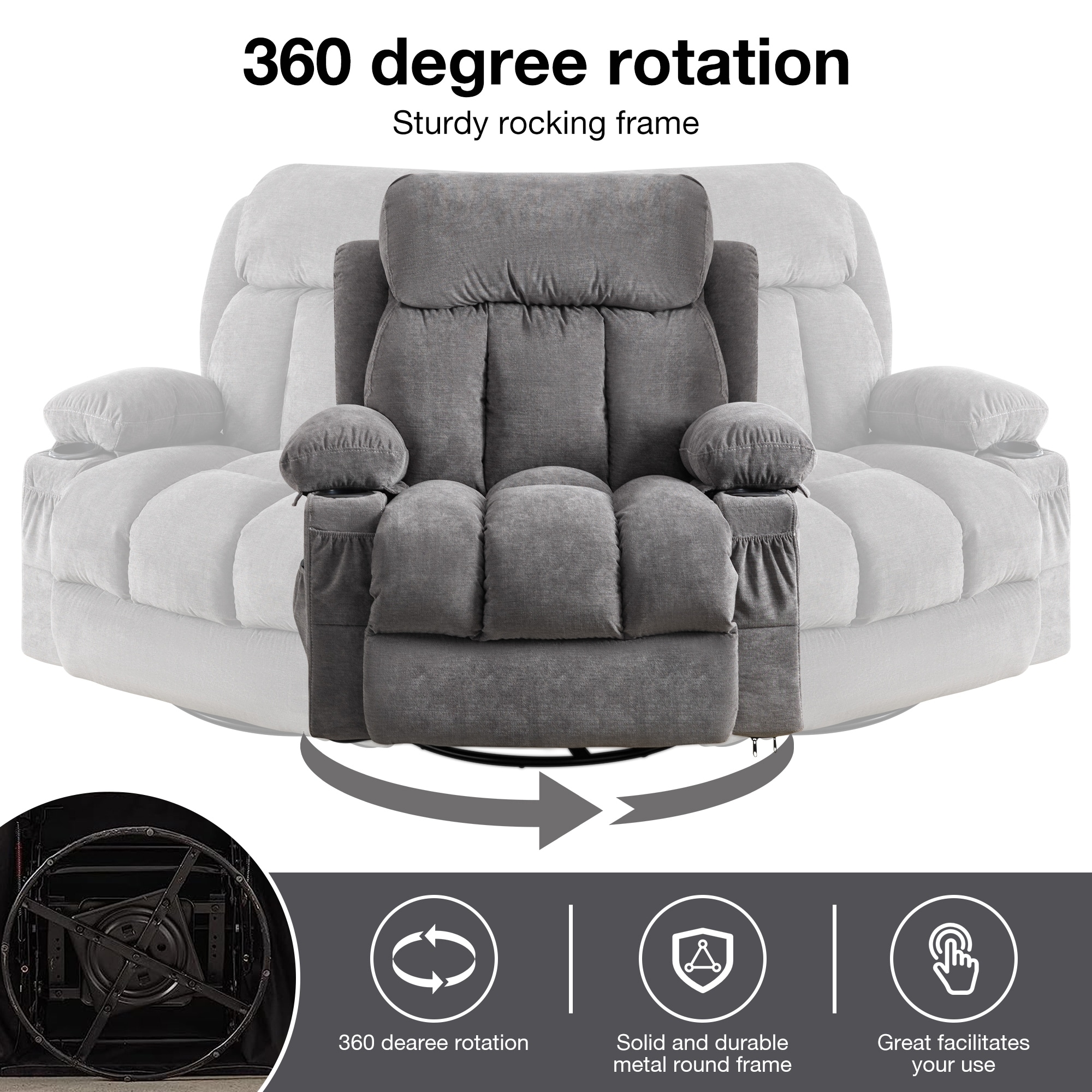 Round shaped on sale recliners