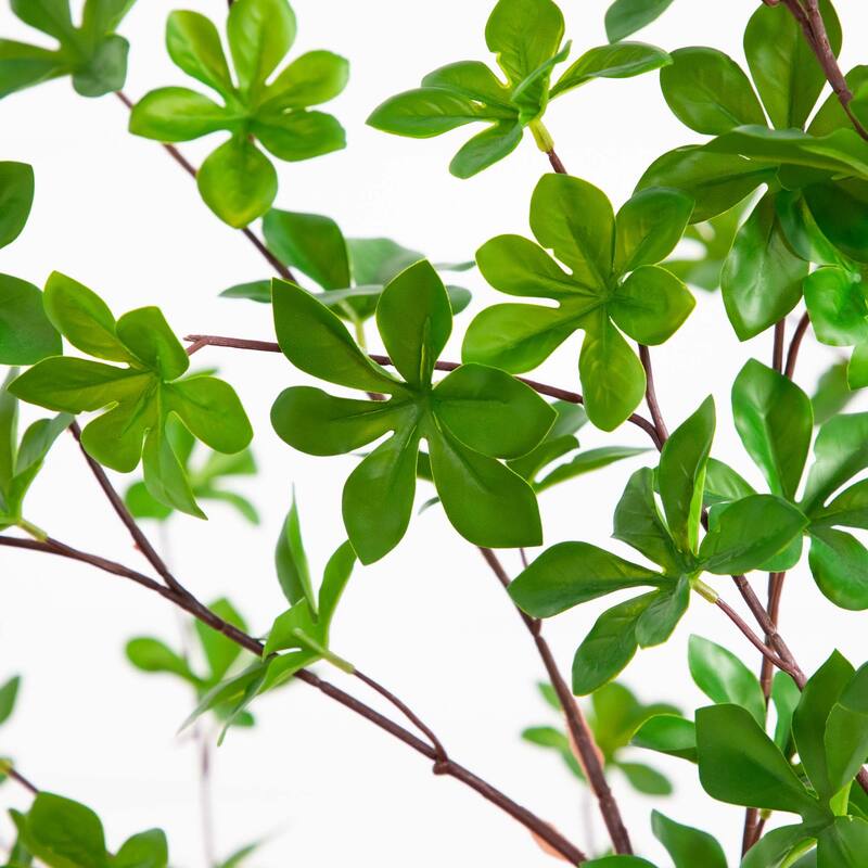 Enkianthus Artificial Tree with White Planter - 5' - Green