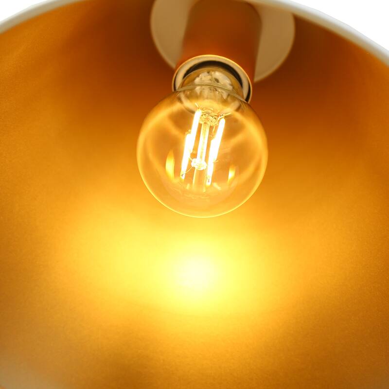 44.9"L Modern 3-Light Chandelier White Bowl-Shape Kitchen Island Light for Dining Room