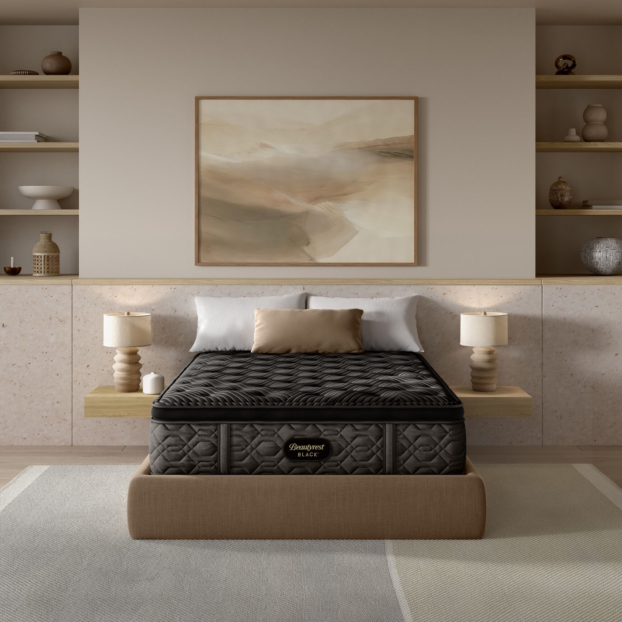 Beautyrest Black Series One 14.5" Plush Pillow Top Mattress Set