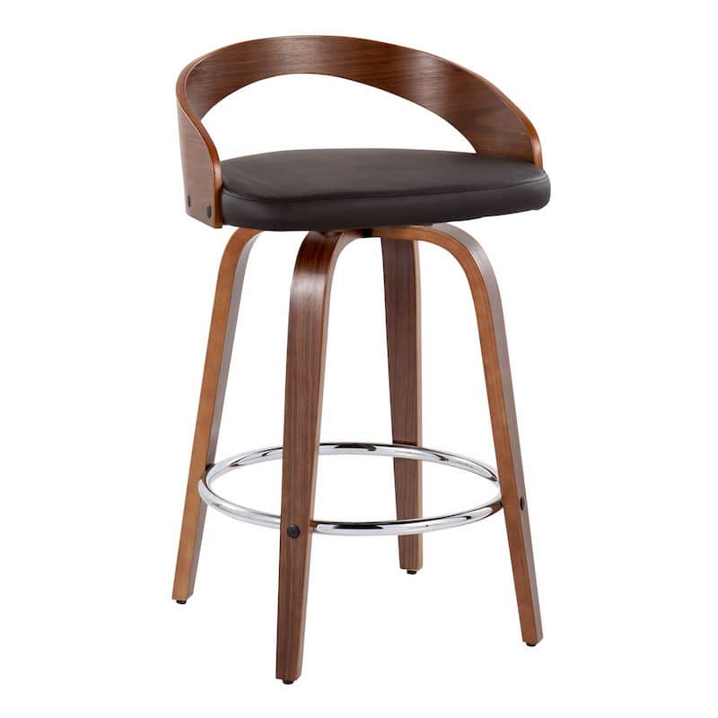 Carson Carrington Stavanger 26" Fixed-Height Counter Stool with Bent Wood Legs & Round Footrest (Set of 2)