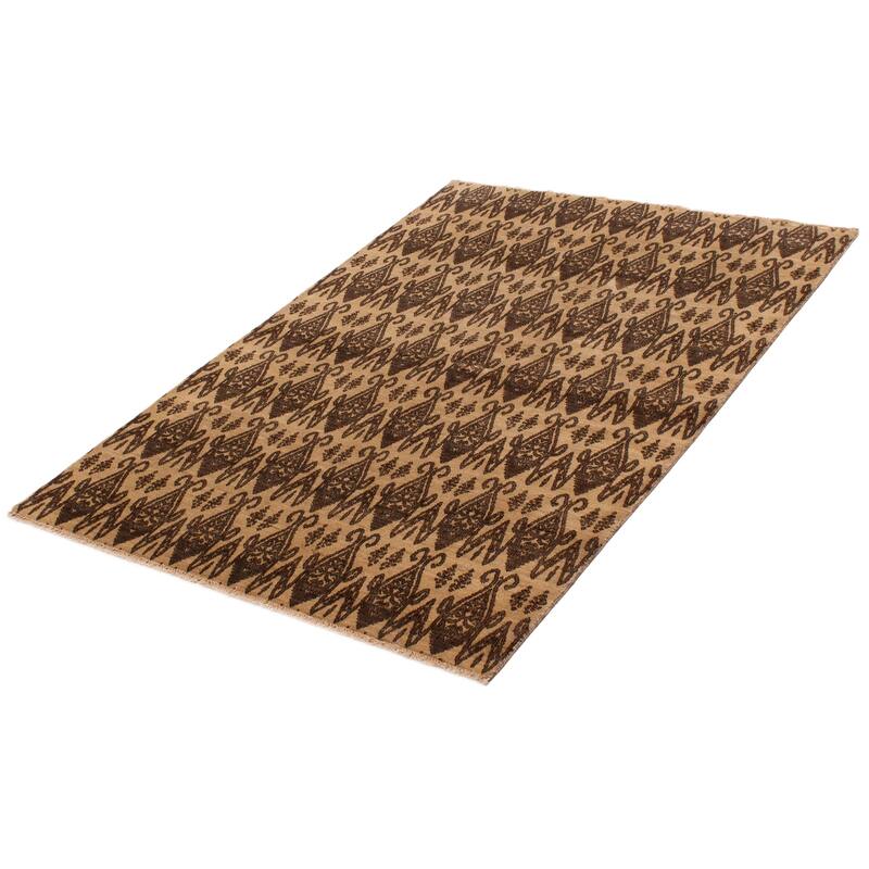 ECARPETGALLERY Hand-knotted Peshawar Ziegler Khaki Wool Rug - 5'1 x 7'3