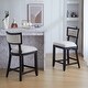 preview thumbnail 5 of 15, Set of 2 High Barstool with Back Upholstered Dining Chair, Wooden Frame Bar Chair for Home Bar, Kitchen Counter, Beige+Black