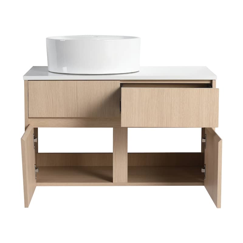 Bathroom Vanity With Sink In 32 Inch, Floating Bathroom Vanity With 2 Soft Close Doors And Drawer