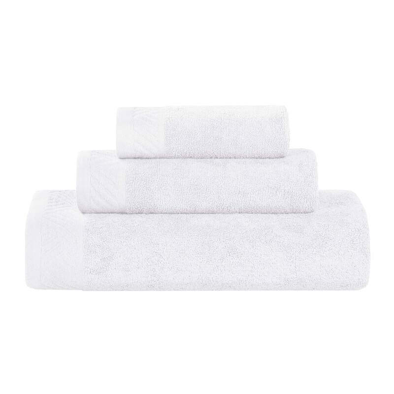 Superior Basketweave Egyptian Cotton Solid 3 Piece Assorted Towel Set