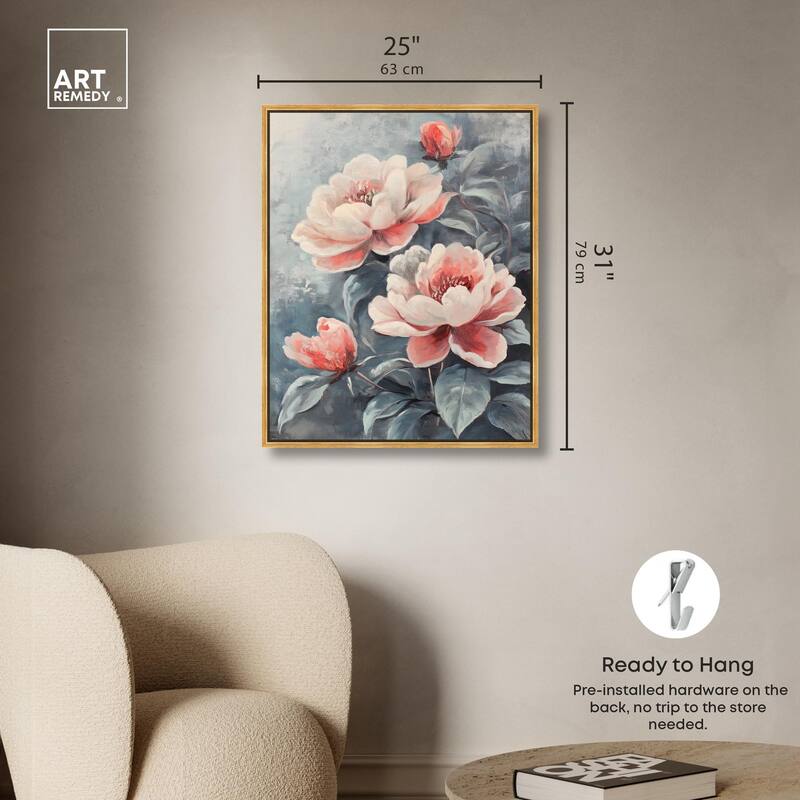 Blush Peony Canvas by Art Remedy