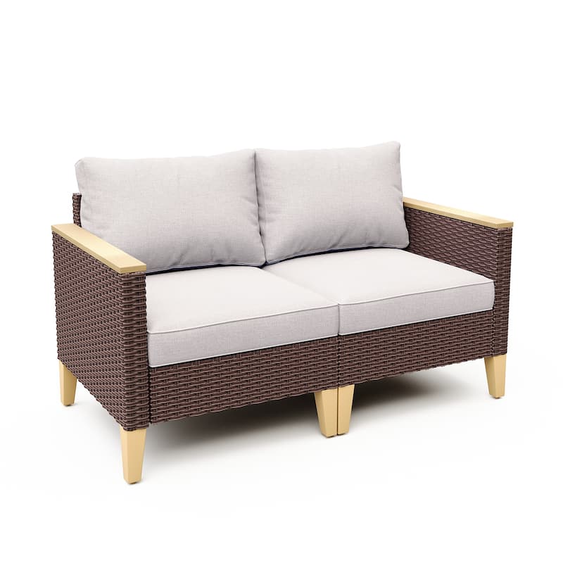 Gymojoy Outdoor Loveseat Sectional Rattan Sofa Set