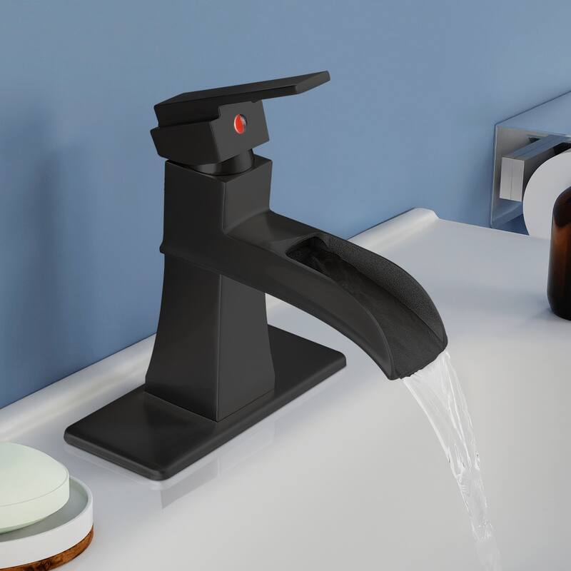 Topcraft Single Handle Waterfall Bathroom Faucet with Baseplate